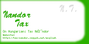 nandor tax business card